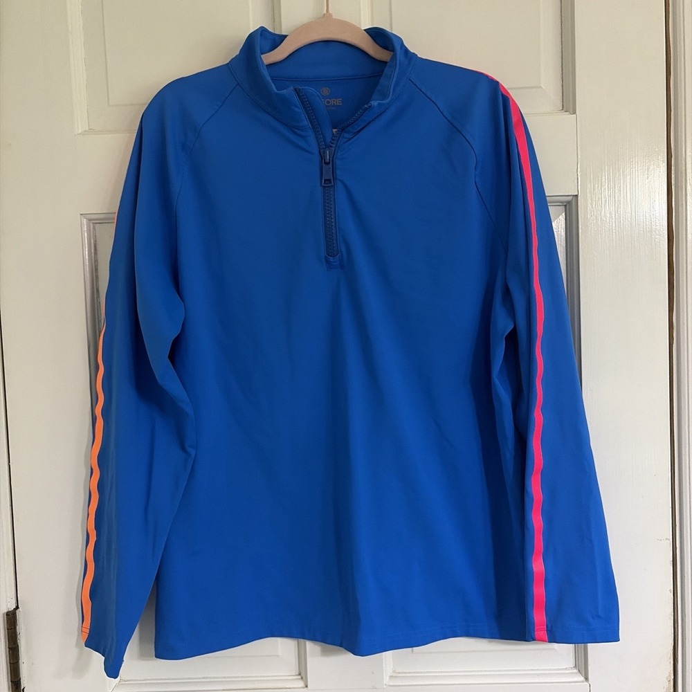 G/Fore Men's Sideline Racer 1/4 Quarter Zip Golf Pullover Jacket Blue Size Large